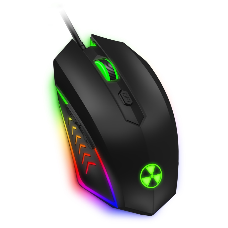 CONNECT IT CKM-3200-CS - LED RGB žičana gaming tipkovnica i gaming miš 1200/1800/2400/3600 DPI s CZ/SK lokalizacijom crna