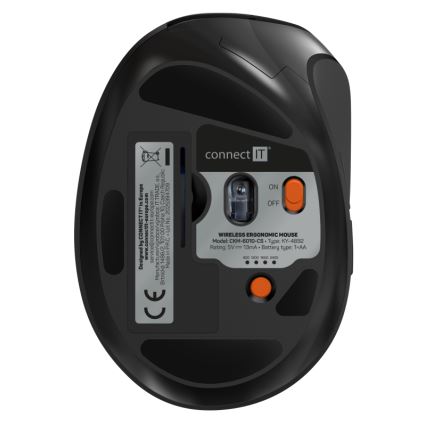 CONNECT IT CKM-6010-CS - Ergonomska bežična tipkovnica i miš 800/1200/1600/2400 DPI s CZ/SK lokalizacijom 1xAA + 2xAAA crna