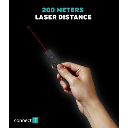 CONNECT IT CLP-2050-BK - Bežični prezenter s laserskim pokazivačem 1xAAA