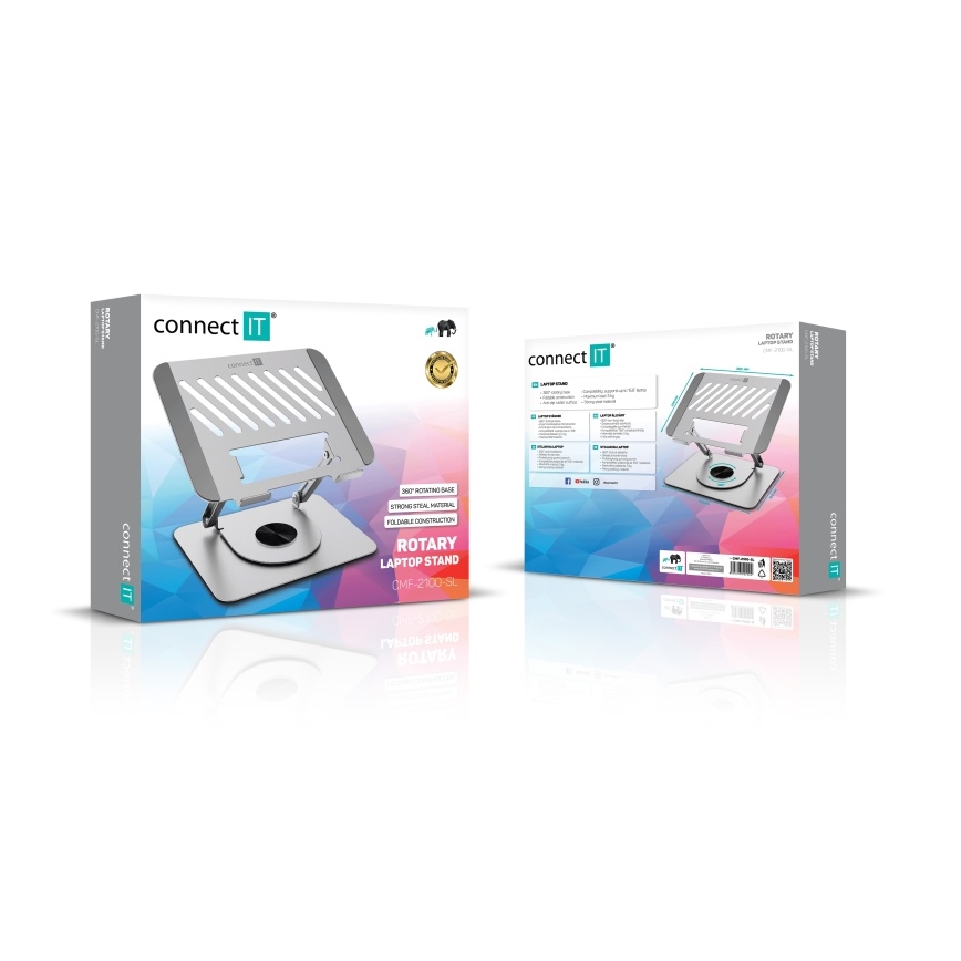CONNECT IT CMF-2100-SL - Okretni stalak za laptop srebrna
