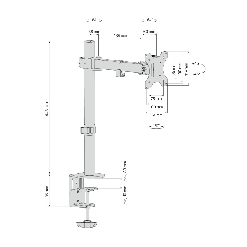 CONNECT IT CMF-3103-BK - Univerzalni nosač za monitor 13-32” crne boje