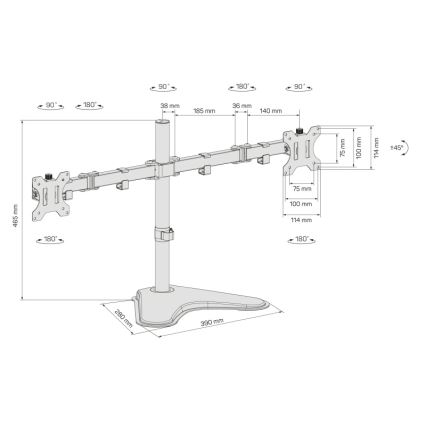 CONNECT IT CMF-3204-BK - Univerzalni nosač za 2 monitora 13-32” crna