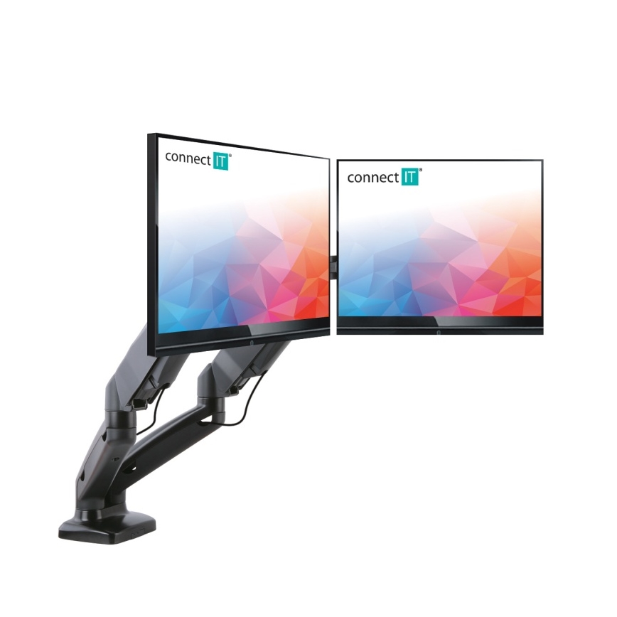 CONNECT IT CMF-3207-BK - Univerzalni nosač za 2 monitora 13-27” crna