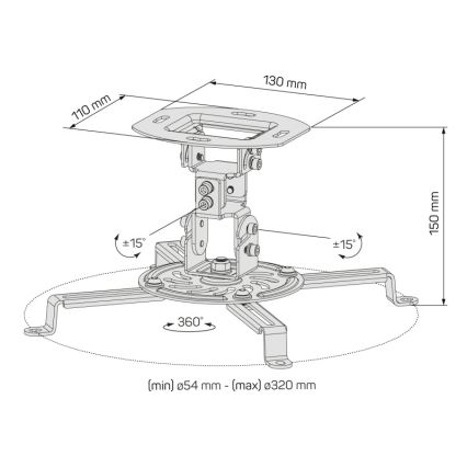 CONNECT IT CMF-6020-BK - Stropni nosač za projektor crna