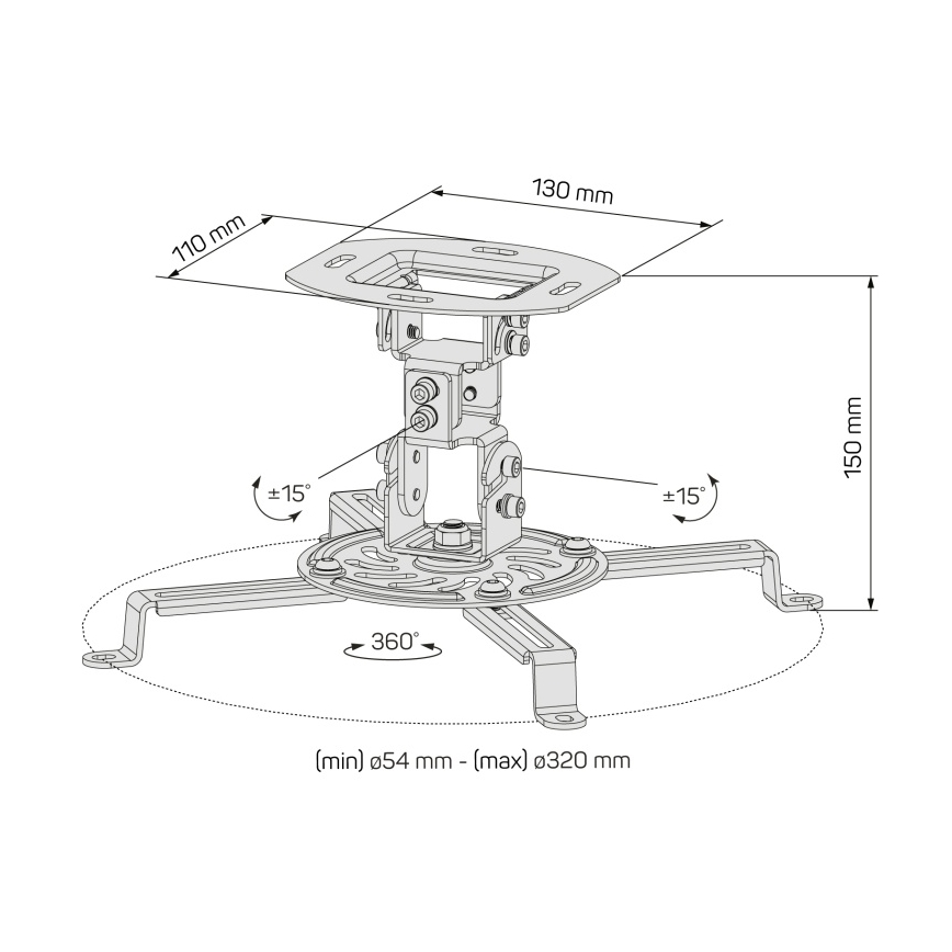 CONNECT IT CMF-6020-BK - Stropni nosač za projektor crna