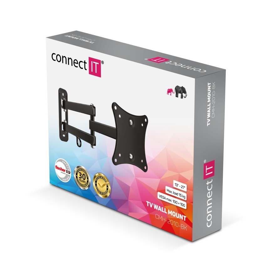 CONNECT IT CMH-2010-BK - Zidni nosač za TV 13-27” crna