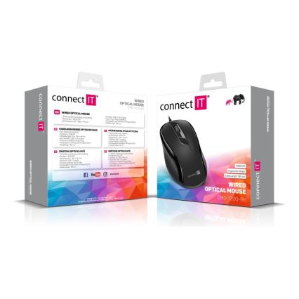 CONNECT IT CMO-1200-BK - Žičani miš 1000 DPI crna