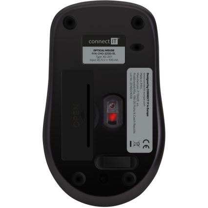 CONNECT IT CMO-2230-BL - Bežični tihi miš MUTE 1200 DPI 1xAA crna/plava