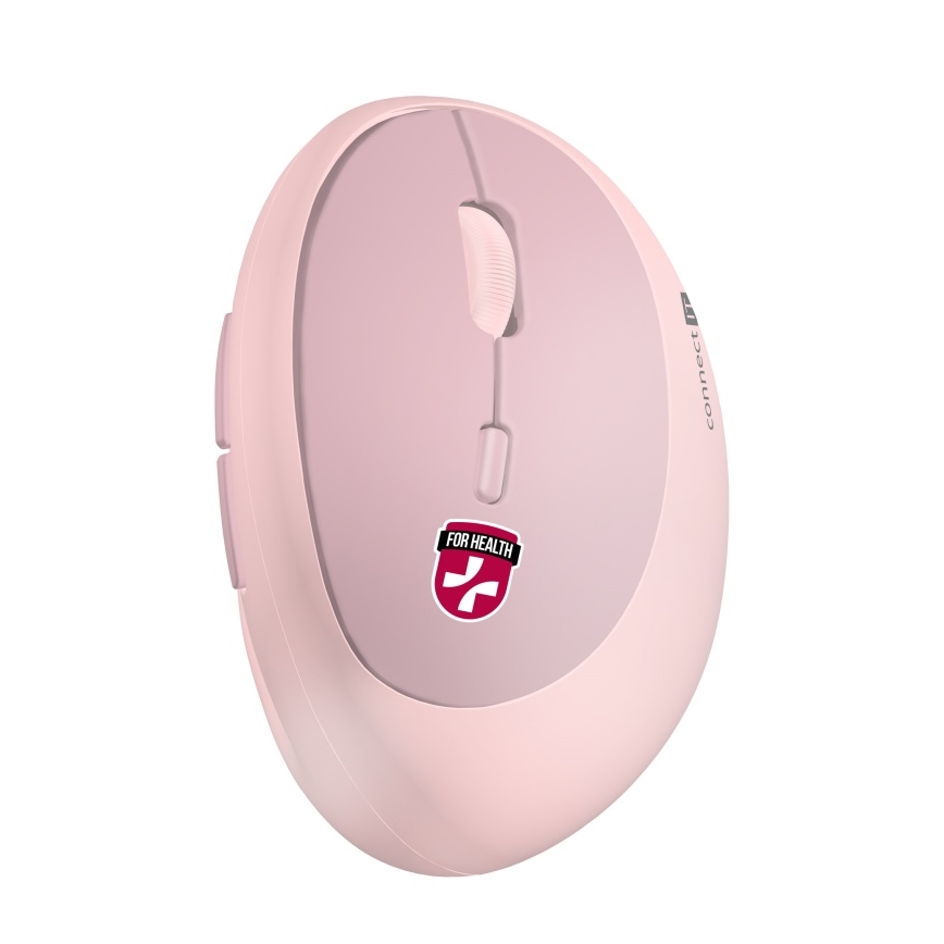 CONNECT IT CMO-2600-PK - Ergonomski bežični ružičasti miš 800/1200/1600 DPI 1xAA