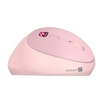 CONNECT IT CMO-2600-PK - Ergonomski bežični ružičasti miš 800/1200/1600 DPI 1xAA