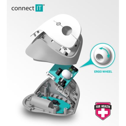 CONNECT IT CMO-2700-BK - Ergonomski bežični miš 800/1200/1600 DPI 1xAA crna
