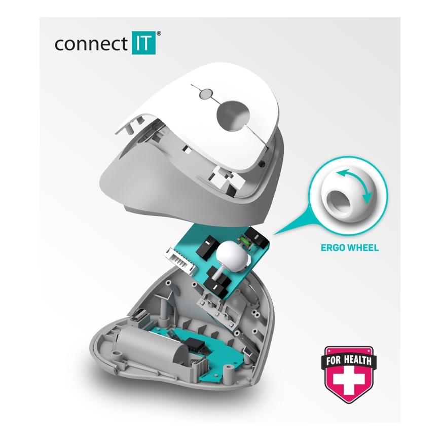 CONNECT IT CMO-2700-BK - Ergonomski bežični miš 800/1200/1600 DPI 1xAA crna