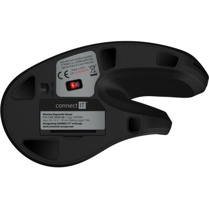 CONNECT IT CMO-2900-BK - Ergonomski bežični miš 800/1200/1600 DPI 1xAA crni