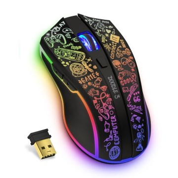 CONNECT IT CMO-3530-DD - LED RGB Bežični punjivi gaming miš 800/1200/1600/2400/4800 DPI 600 mAh crna