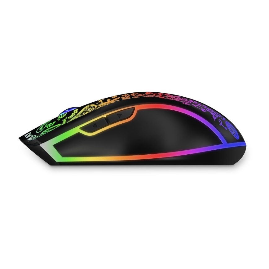 CONNECT IT CMO-3530-DD - LED RGB Bežični punjivi gaming miš 800/1200/1600/2400/4800 DPI 600 mAh crna