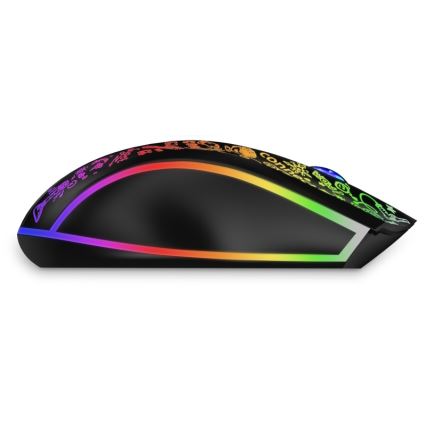 CONNECT IT CMO-3530-DD - LED RGB Bežični punjivi gaming miš 800/1200/1600/2400/4800 DPI 600 mAh crna
