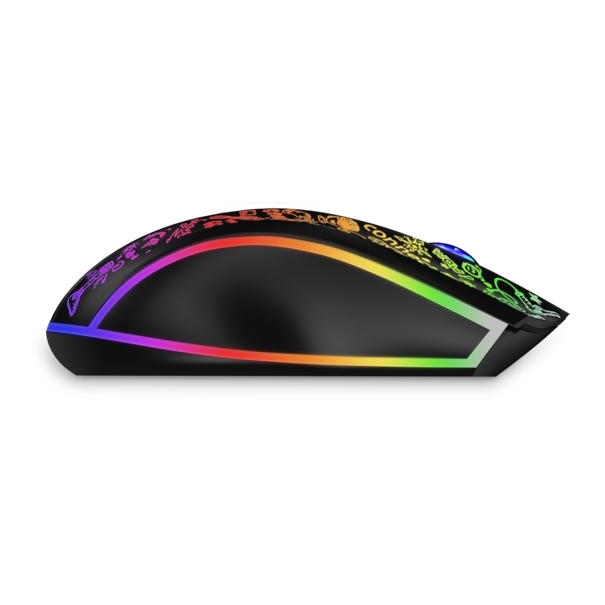 CONNECT IT CMO-3530-DD - LED RGB Bežični punjivi gaming miš 800/1200/1600/2400/4800 DPI 600 mAh crna