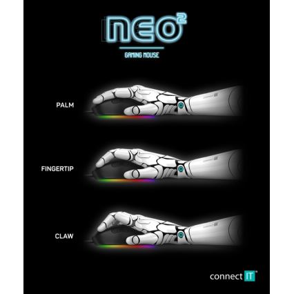 CONNECT IT CMO-3589-BK - LED RGB Žičani gaming miš 200-7200 DPI crna