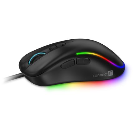 CONNECT IT CMO-3589-BK - LED RGB Žičani gaming miš 200-7200 DPI crna