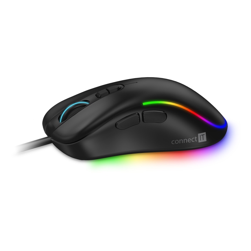 CONNECT IT CMO-3589-BK - LED RGB Žičani gaming miš 200-7200 DPI crna