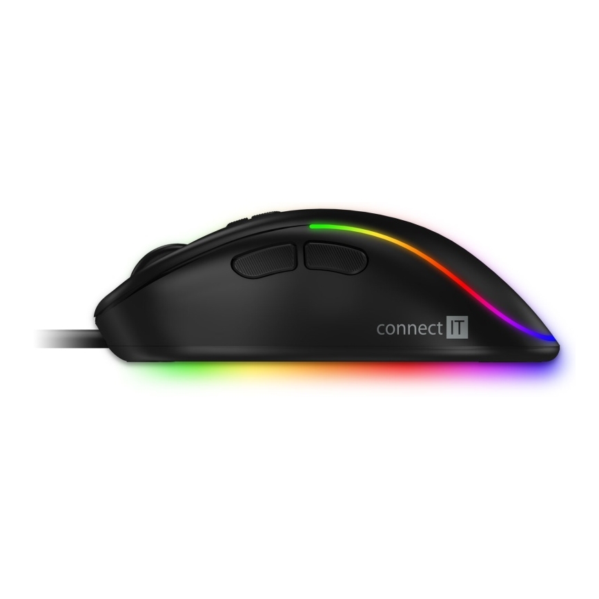 CONNECT IT CMO-3589-BK - LED RGB Žičani gaming miš 200-7200 DPI crna