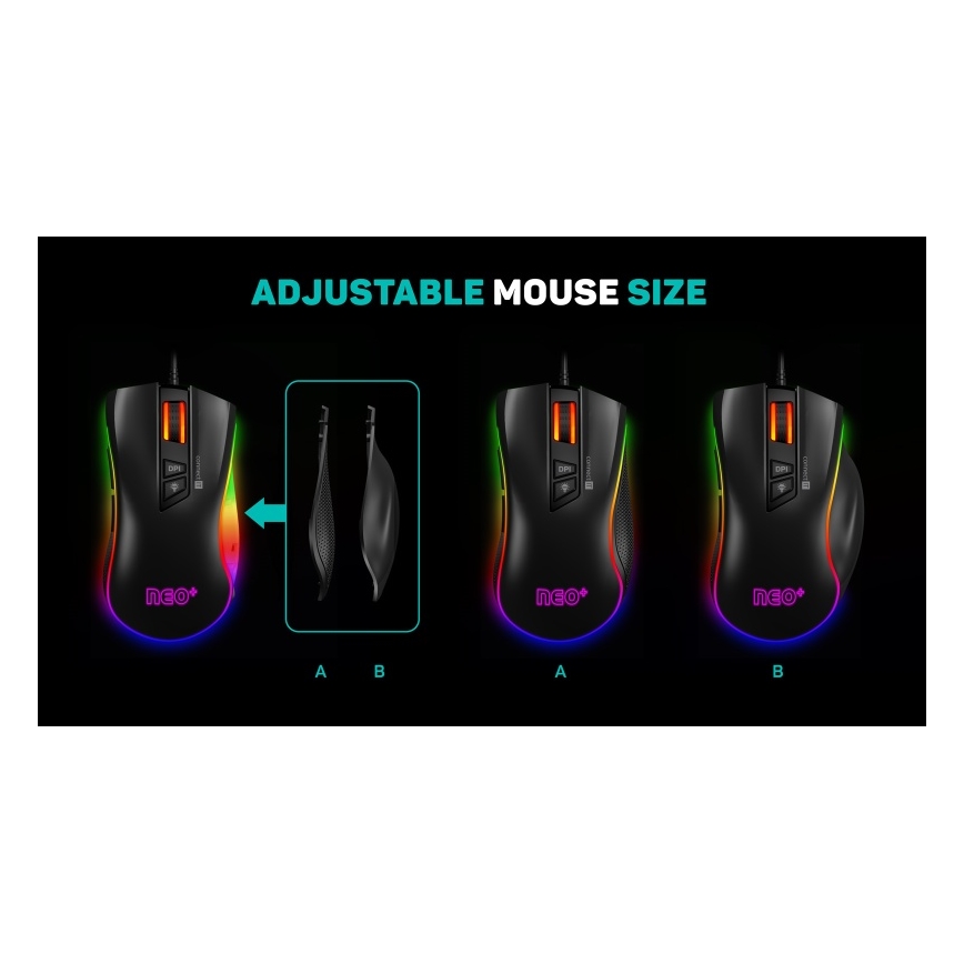 CONNECT IT CMO-3591-BK - LED RGB Žičani gaming miš 500-7200 DPI crna