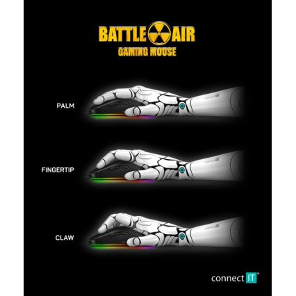 CONNECT IT CMO-5511-BK - LED RGB Žičani gaming miš 200-12800 DPI crna