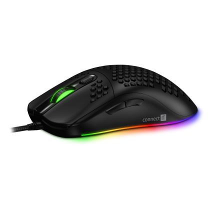 CONNECT IT CMO-5511-BK - LED RGB Žičani gaming miš 200-12800 DPI crna