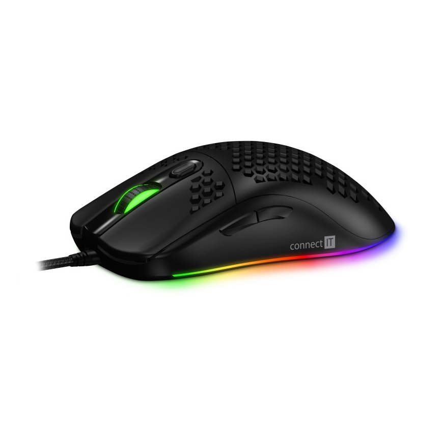 CONNECT IT CMO-5511-BK - LED RGB Žičani gaming miš 200-12800 DPI crna