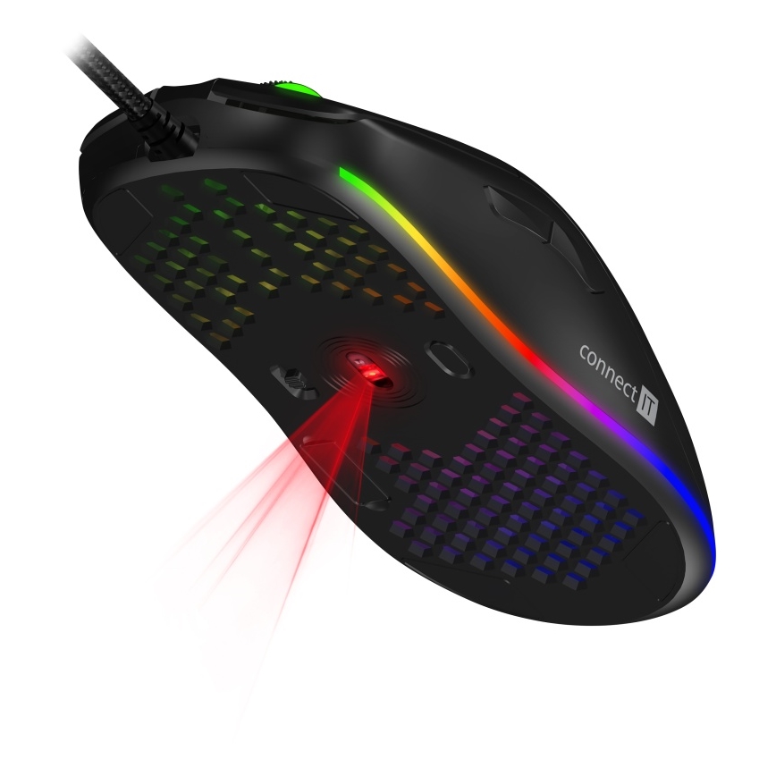CONNECT IT CMO-5511-BK - LED RGB Žičani gaming miš 200-12800 DPI crna