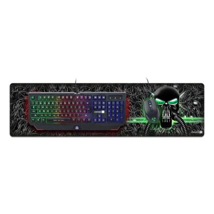 CONNECT IT CMP-1110-LG - Podloga za tipkovnicu i miš 88,6x24,5 cm crna/zelena