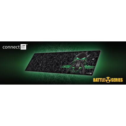 CONNECT IT CMP-1110-LG - Podloga za tipkovnicu i miš 88,6x24,5 cm crna/zelena