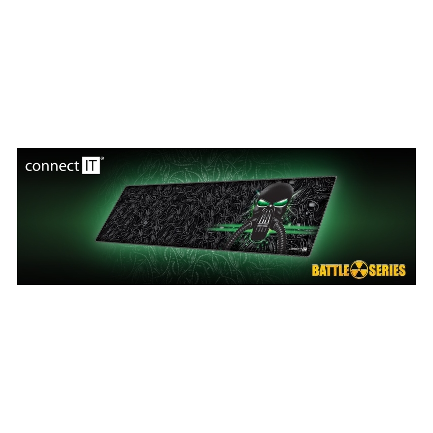 CONNECT IT CMP-1110-LG - Podloga za tipkovnicu i miš 88,6x24,5 cm crna/zelena