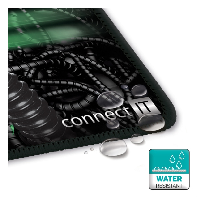 CONNECT IT CMP-1110-LG - Podloga za tipkovnicu i miš 88,6x24,5 cm crna/zelena