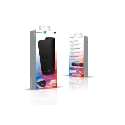 CONNECT IT CMP-2500-LG - Podloga za tipkovnicu i miš s Qi bežičnim punjenjem 80x30 cm crna