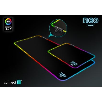 CONNECT IT CMP-3100-LG - LED RGB Gaming podloga za tipkovnicu i miš 80x30 cm crna