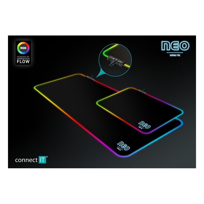 CONNECT IT CMP-3100-LG - LED RGB Gaming podloga za tipkovnicu i miš 80x30 cm crna