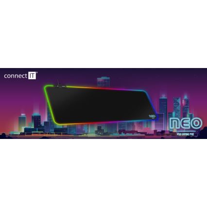 CONNECT IT CMP-3100-LG - LED RGB Gaming podloga za tipkovnicu i miš 80x30 cm crna