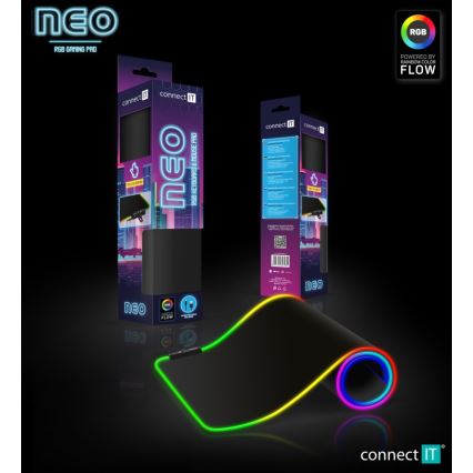 CONNECT IT CMP-3100-LG - LED RGB Gaming podloga za tipkovnicu i miš 80x30 cm crna