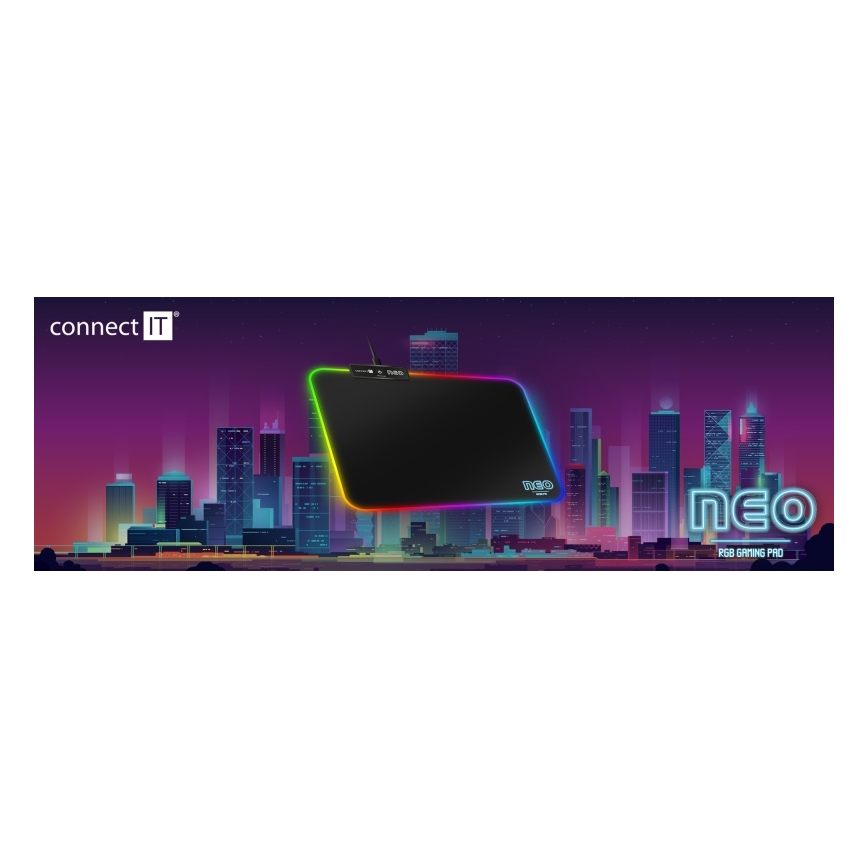 CONNECT IT CMP-3100-SM - LED RGB Gaming podloga za miš 32x24,5 cm crna
