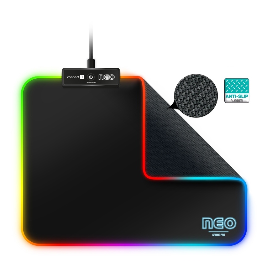 CONNECT IT CMP-3100-SM - LED RGB Gaming podloga za miš 32x24,5 cm crna