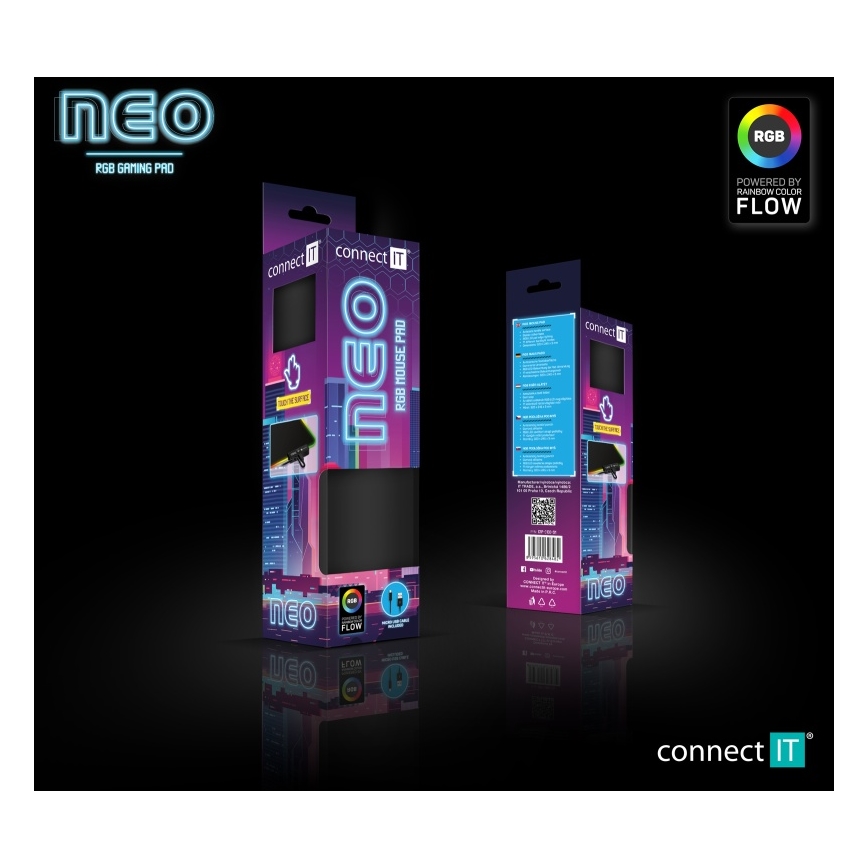 CONNECT IT CMP-3100-SM - LED RGB Gaming podloga za miš 32x24,5 cm crna