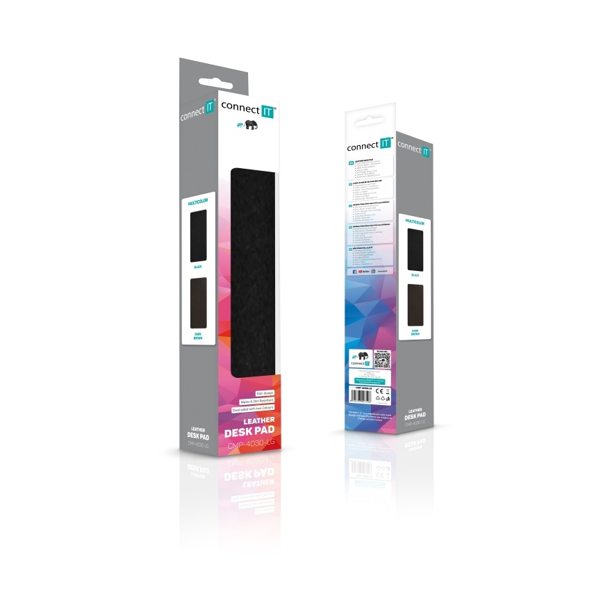 CONNECT IT CMP-4030-LG - Dvostrana podloga za tipkovnicu i miš 90x40 cm crna/smeđa