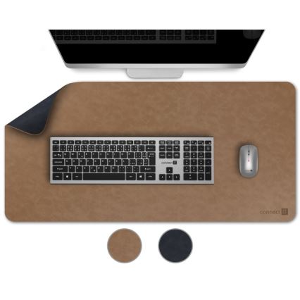 CONNECT IT CMP-4040-LG - Dvostrana podloga za tipkovnicu i miš 90x40 cm plava/smeđa