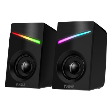 CONNECT IT CSP-1100-BK - SET 2x LED RGB Gaming zvučnik 6W/5V crna
