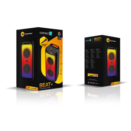CONNECT IT HSP-3050-BK - LED Bežični zvučnik s mikrofonom 60W/5V 4500 mAh crna+ daljinski upravljač
