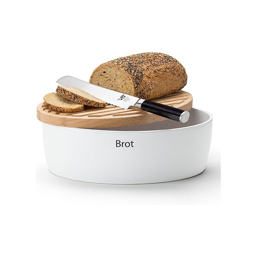 Continenta C3932 - Kutija za kruh 13,5x36 cm bijela/bež