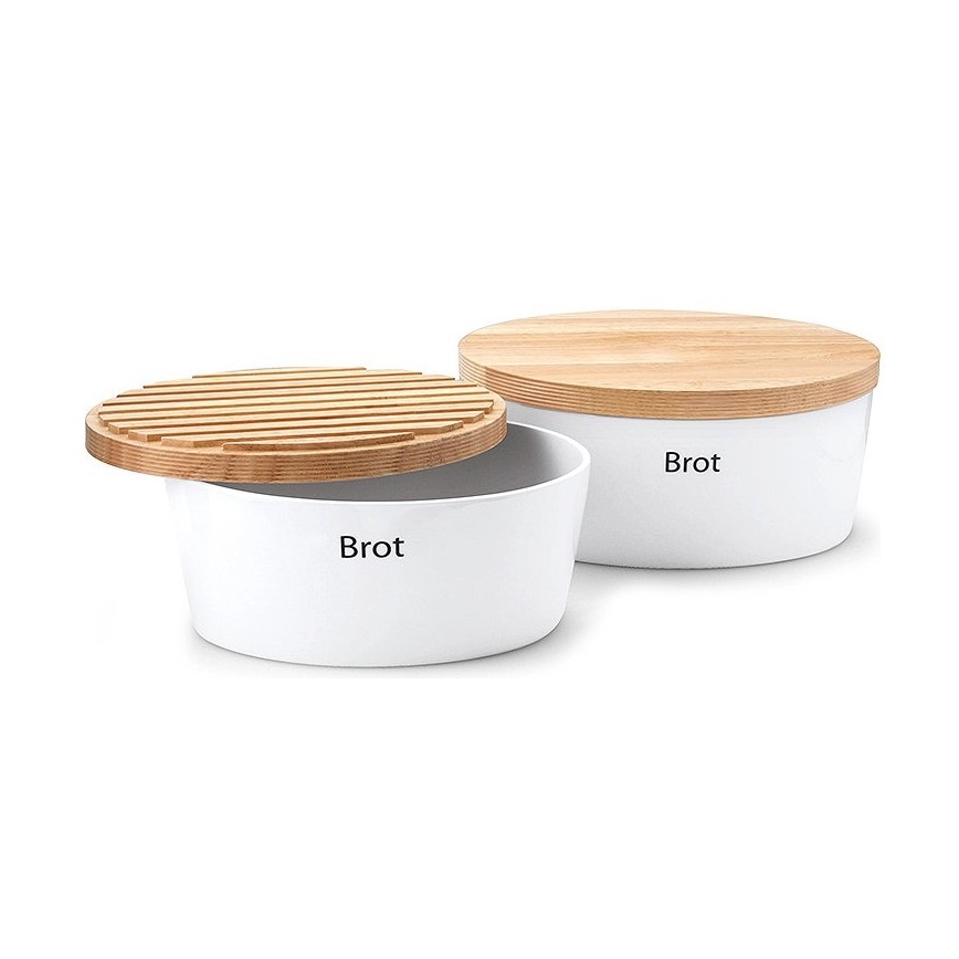 Continenta C3932 - Kutija za kruh 13,5x36 cm bijela/bež