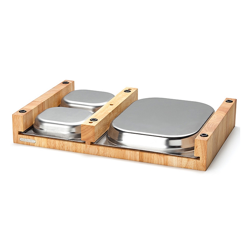 Continenta C4028 - SET 1x Kuhinjska daska za rezanje 50x32,5 cm + 3x posuda kaučukovac