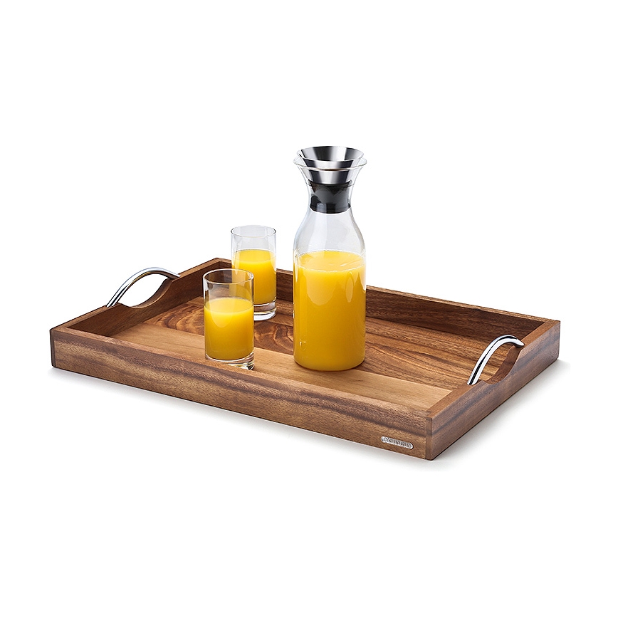 Continenta C4867 - Poslužavnik s metalnim ručkama 53x36 cm bagrem